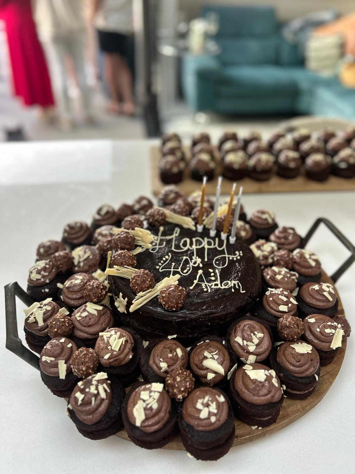 Birthday cake and cupcakes